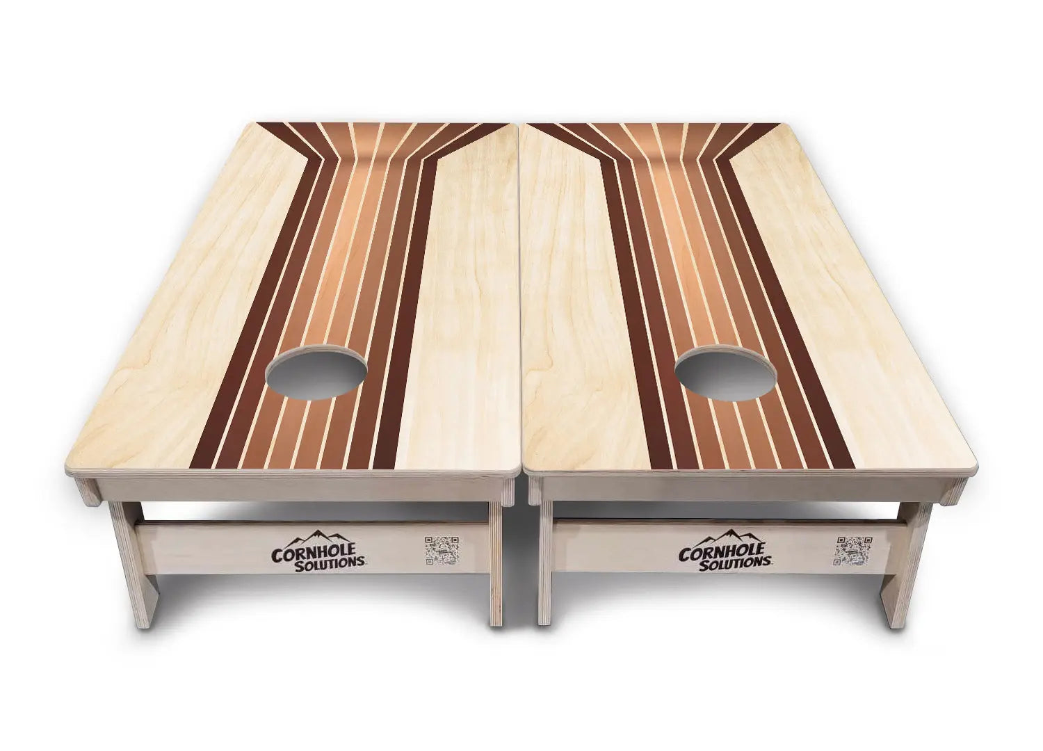 Retro Wood Lines Cornhole Boards - Professional Tournament Series by Cornhole Solutions, custom cornhole board detail photo 2
