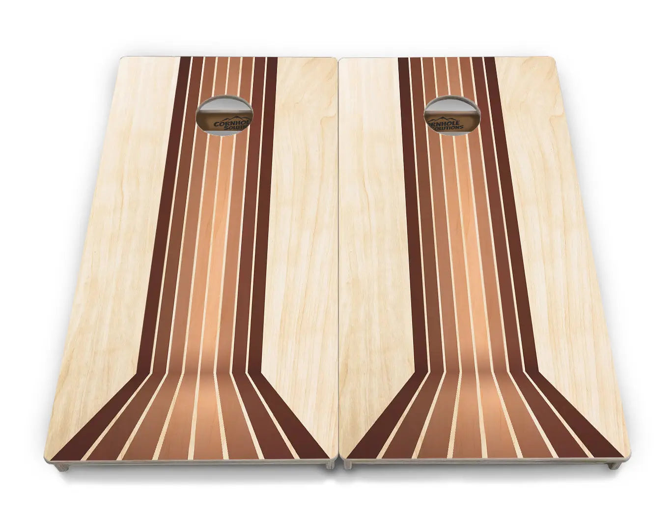 Retro Wood Lines Cornhole Boards - Professional Tournament Series by Cornhole Solutions, custom cornhole board detail photo 4