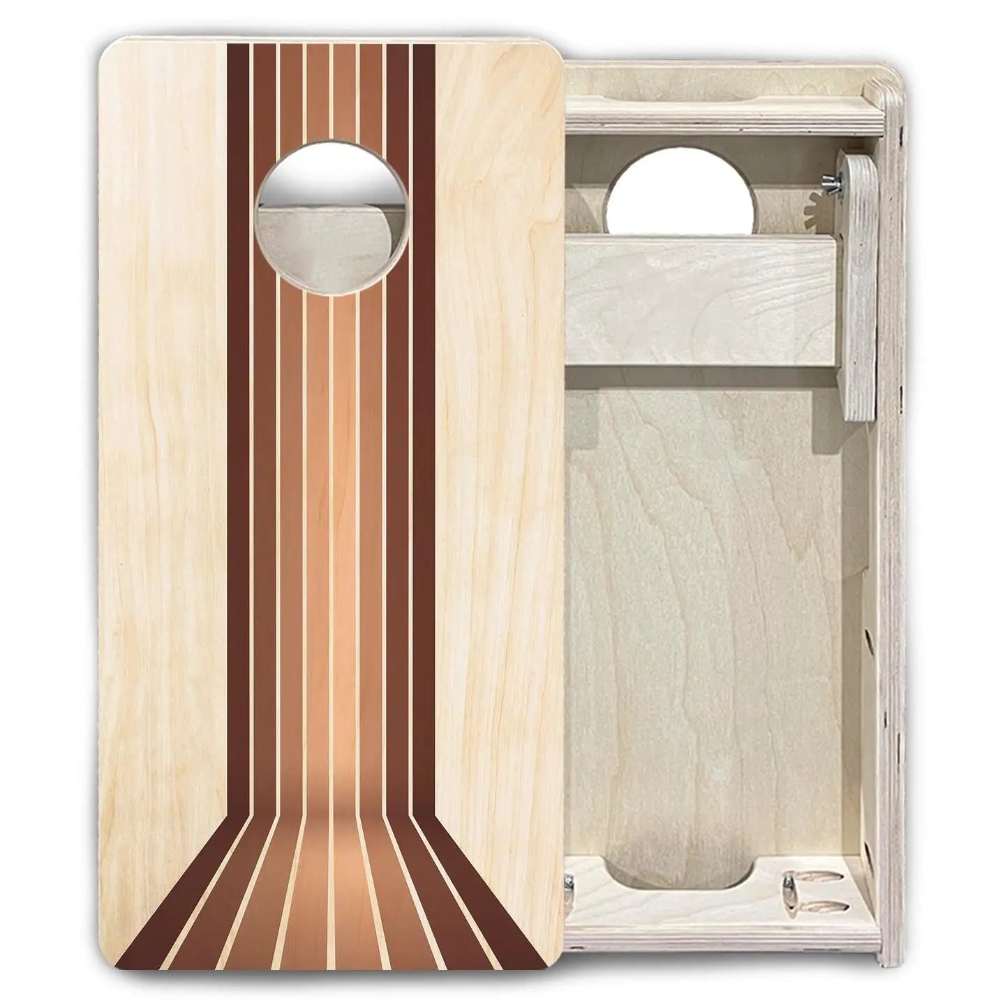 Retro Wood Lines - Mini or Vacation Size Cornhole Boards by Cornhole Solutions, custom cornhole board detail photo 6