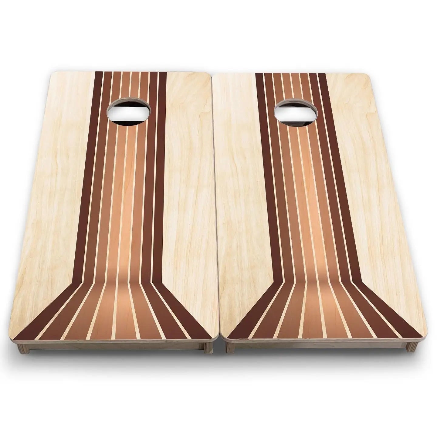 Retro Wood Lines - Mini or Vacation Size Cornhole Boards by Cornhole Solutions, custom cornhole board detail photo 7