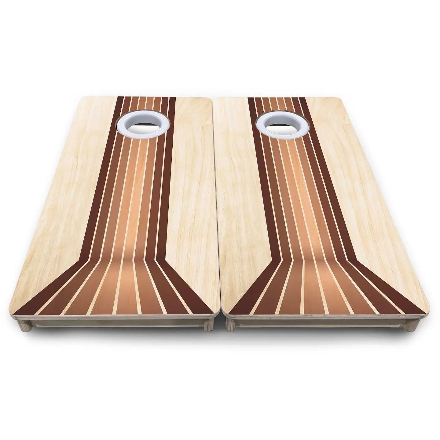 Retro Wood Lines - Mini or Vacation Size Cornhole Boards by Cornhole Solutions, custom cornhole board detail photo 8