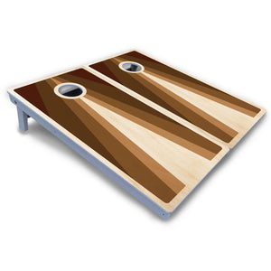 Retro Wood Triangle Cornhole Boards - All Weather Series by Cornhole Solutions, custom cornhole board detail photo 3