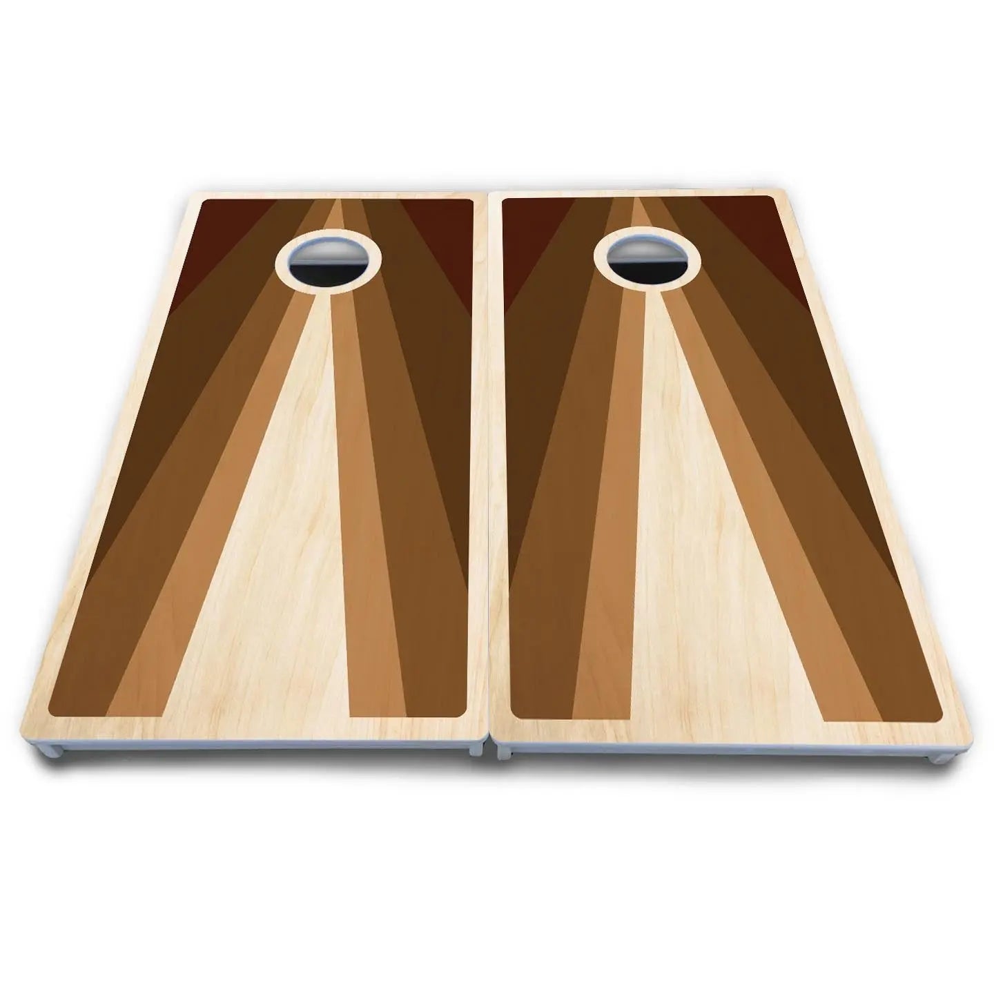 Retro Wood Triangle Cornhole Boards - All Weather Series by Cornhole Solutions, custom cornhole board detail photo 4