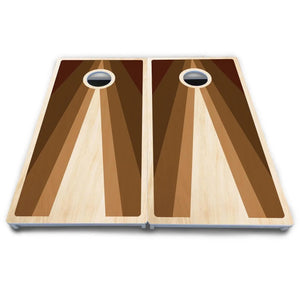 Retro Wood Triangle Cornhole Boards - All Weather Series by Cornhole Solutions, custom cornhole board detail photo 4