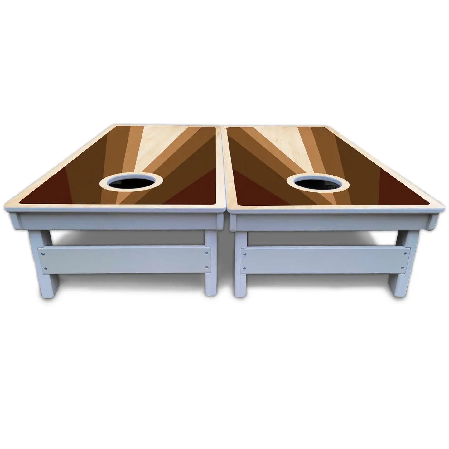 Retro Wood Triangle Cornhole Boards - All Weather Series by Cornhole Solutions, custom cornhole board detail photo 5