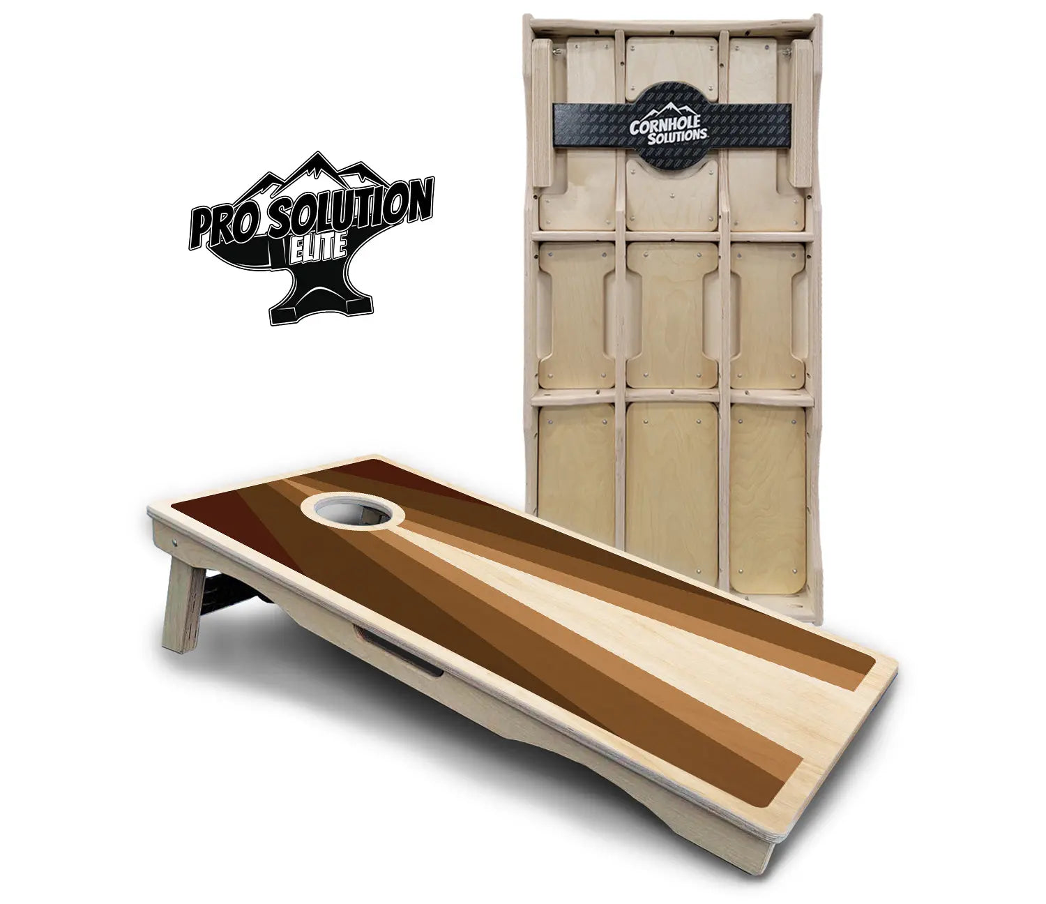 Retro Wood Triangle Cornhole Boards - Pro Solution Elite Series by Cornhole Solutions, custom cornhole board main product photo
