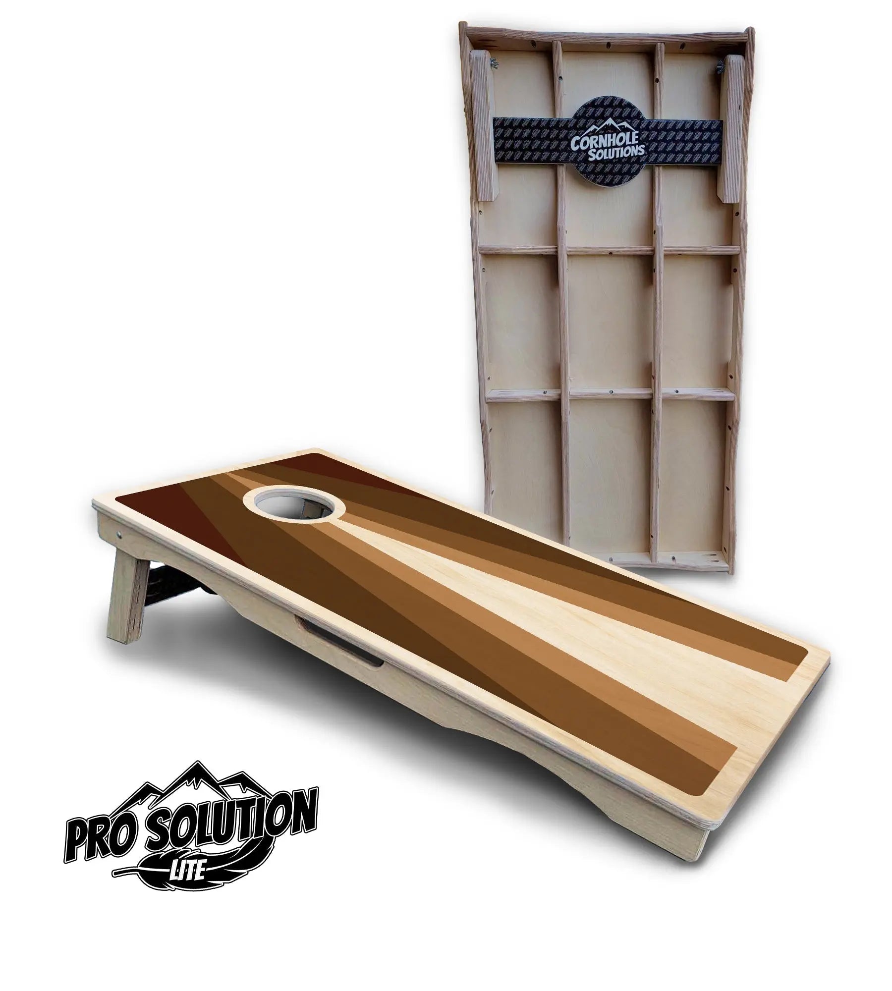 Retro Wood Triangle Cornhole Boards - Pro Solution Lite Series by Cornhole Solutions, custom cornhole board main product photo