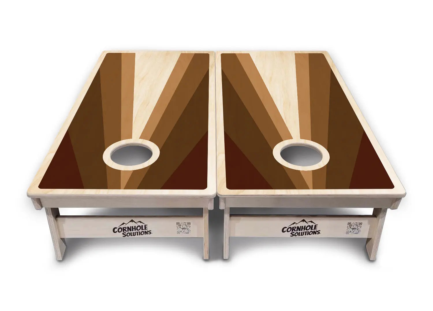 Retro Wood Triangle Cornhole Boards - Professional Tournament Series by Cornhole Solutions, custom cornhole board detail photo 2