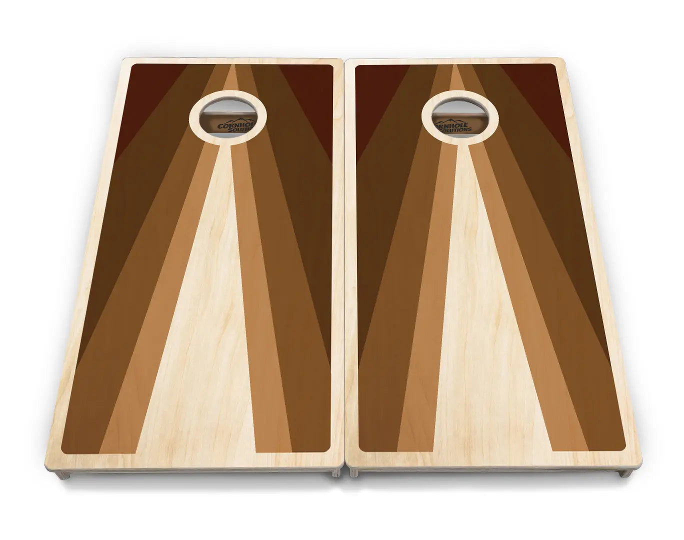 Retro Wood Triangle Cornhole Boards - Professional Tournament Series by Cornhole Solutions, custom cornhole board detail photo 4