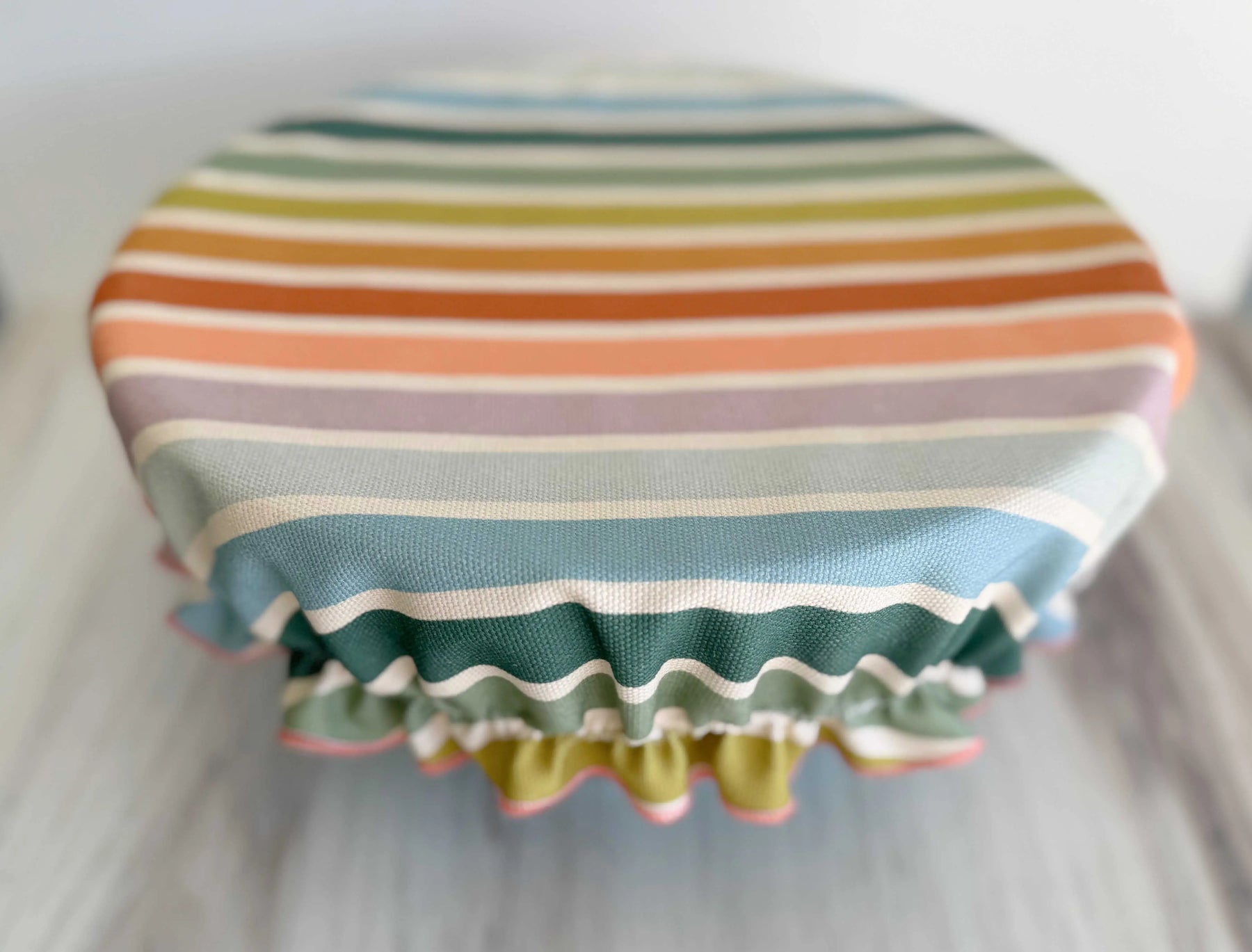 Reusable Bowl Cover- Beach Chair Stripes by Dot and Army, Southern home decor detail photo 3