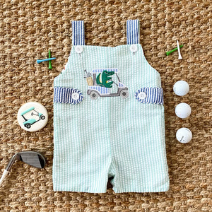 Reversible The Palms Golf Jon Jon by Seven Lantern Lane, children's boutique clothing detail photo 3