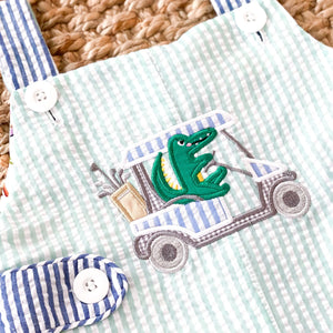 Reversible The Palms Golf Jon Jon by Seven Lantern Lane, children's boutique clothing detail photo 5