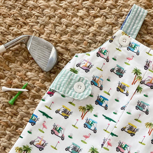 Reversible The Palms Golf Jon Jon by Seven Lantern Lane, children's boutique clothing detail photo 6