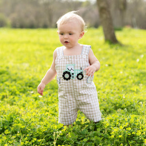 Reversible Tractor / Little Blue Farm Truck Jon Jon by Seven Lantern Lane, children's boutique clothing detail photo 5