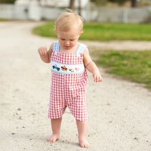 Reversible Tractor / Little Blue Farm Truck Jon Jon by Seven Lantern Lane, children's boutique clothing detail photo 6