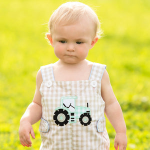 Reversible Tractor / Little Blue Farm Truck Jon Jon by Seven Lantern Lane, children's boutique clothing detail photo 7
