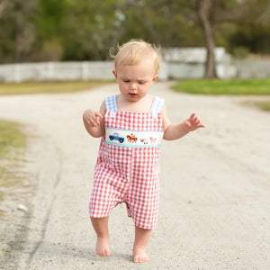 Reversible Tractor / Little Blue Farm Truck Jon Jon by Seven Lantern Lane, children's boutique clothing detail photo 8