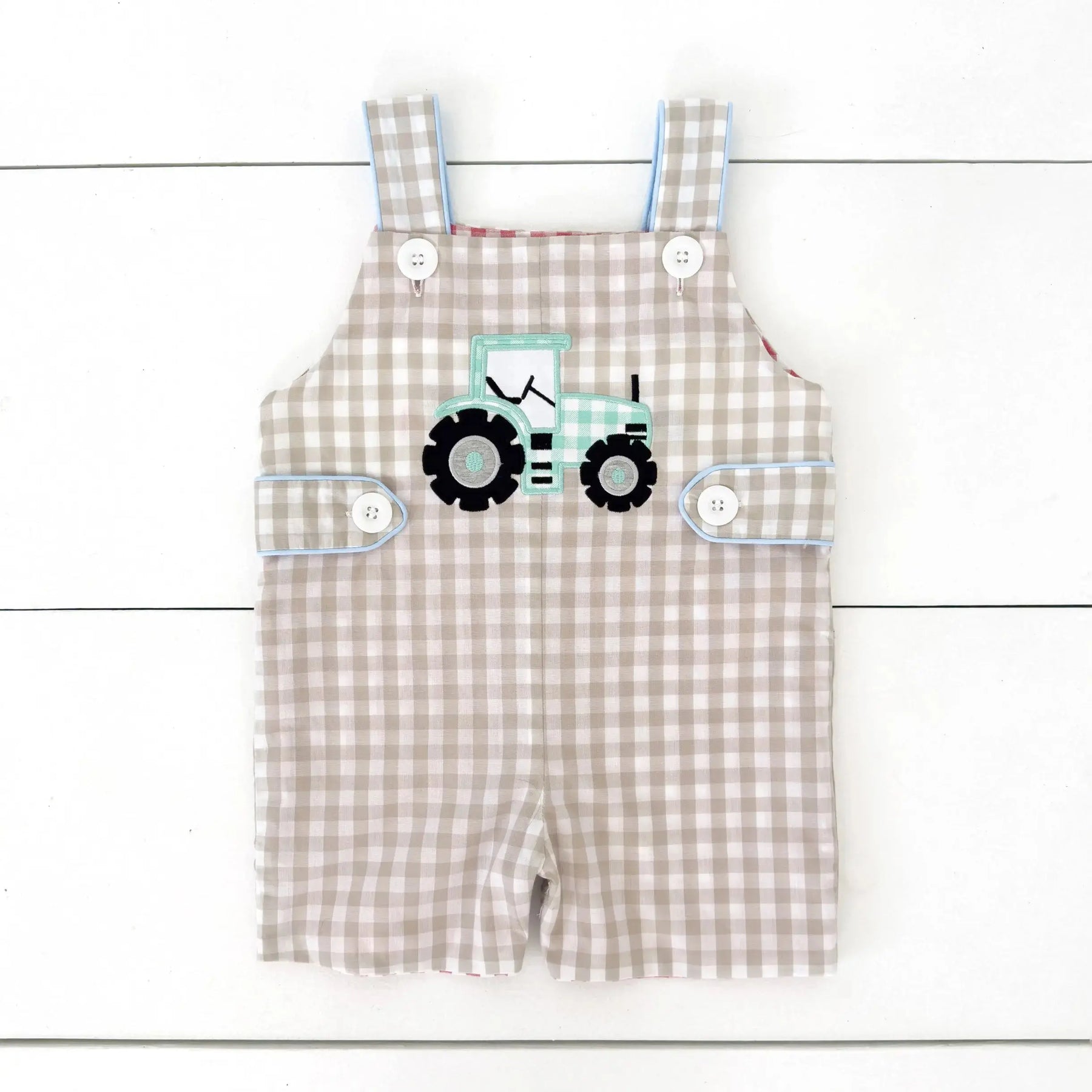 Reversible Tractor / Little Blue Farm Truck Jon Jon by Seven Lantern Lane, children's boutique clothing detail photo 15