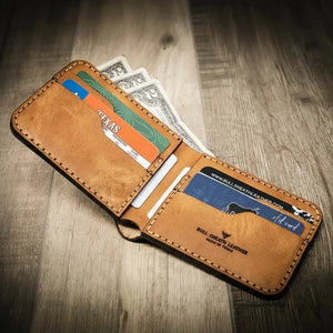 Rio Grande Bifold Wallet by Bull Sheath Leather, handmade leather goods main product photo