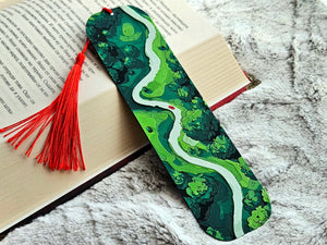 Road Trippin Bookmark – Scenic Forest Road Adventure Bookmark by The Tween Space, paper gift detail photo 2