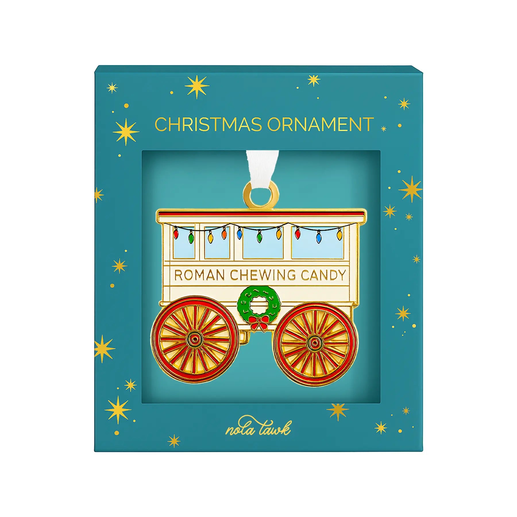 Roman Candy Cart Enamel Ornament by Nola Tawk, Southern food gift detail photo 2