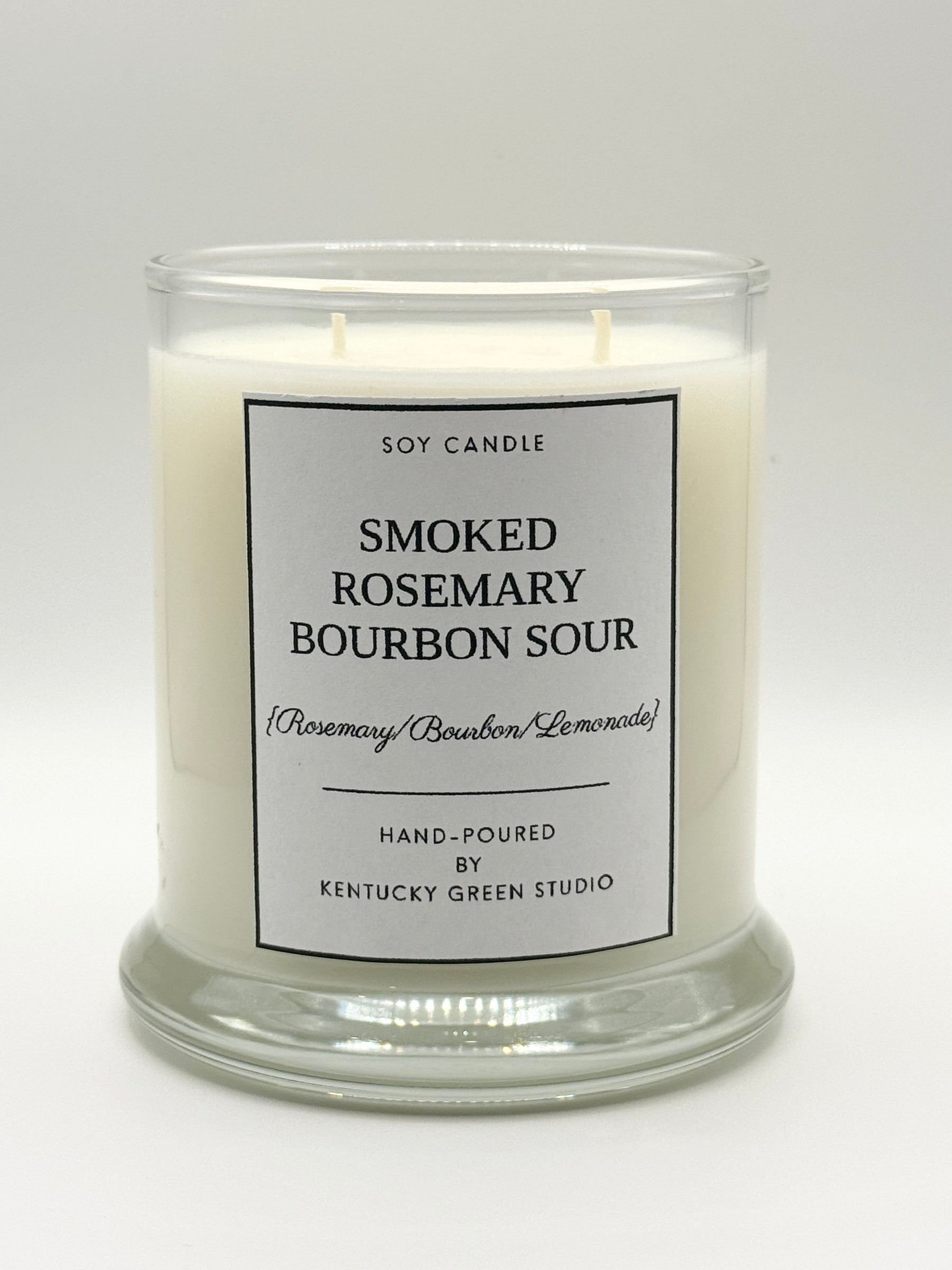Smoked Rosemary Bourbon Sour Soy Candle by Kentucky Green Studio, scented candle main product photo