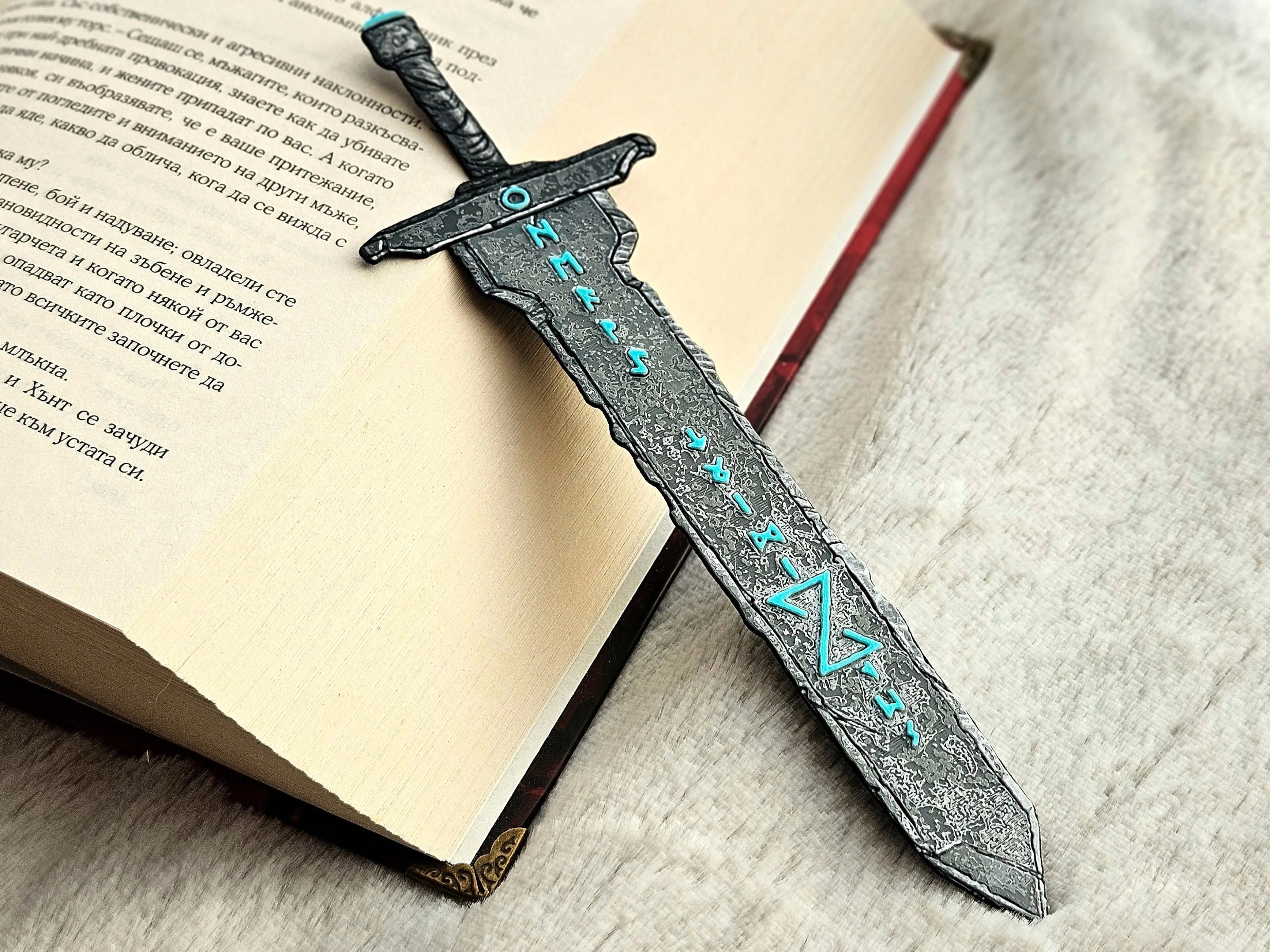 Runic Blade Sword Bookmark – Norse Rune Fantasy Bookmark by The Tween Space, paper gift main product photo