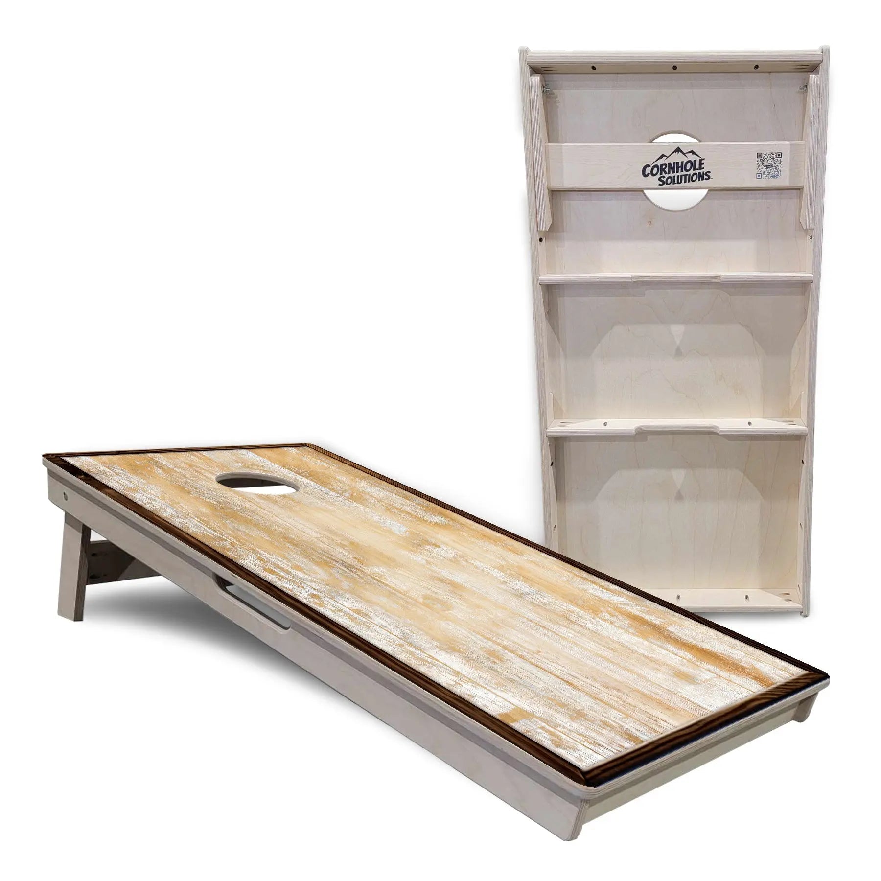 Rustic Frame Wood Cornhole Boards - Professional Tournament Series by Cornhole Solutions, custom cornhole board detail photo 5