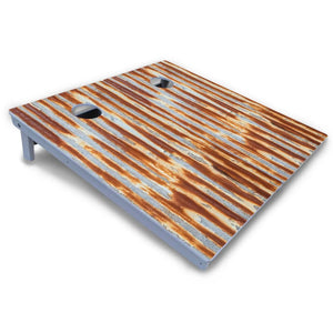 Rustic Tin Roof Cornhole Boards - All Weather Series by Cornhole Solutions, custom cornhole board detail photo 3