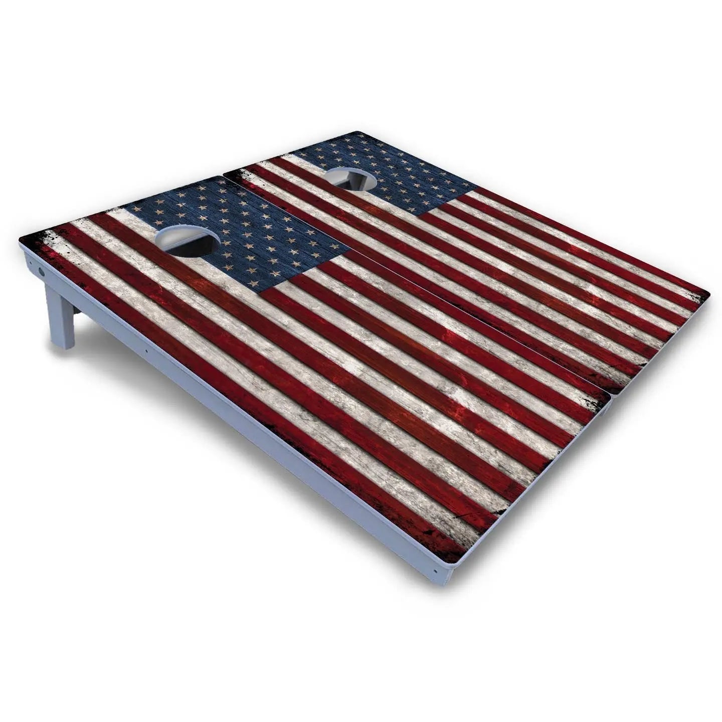 Rustic USA Flag Cornhole Boards - All Weather Series by Cornhole Solutions, custom cornhole board detail photo 3