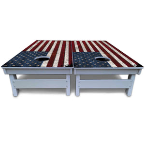 Rustic USA Flag Cornhole Boards - All Weather Series by Cornhole Solutions, custom cornhole board detail photo 5