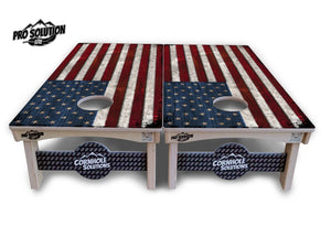 Rustic USA Flag Cornhole Boards - Pro Solution Elite Series by Cornhole Solutions, custom cornhole board detail photo 3