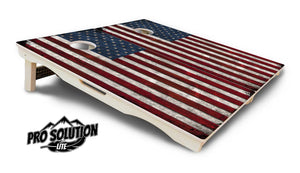 Rustic USA Flag Cornhole Boards - Pro Solution Elite Series by Cornhole Solutions, custom cornhole board detail photo 5