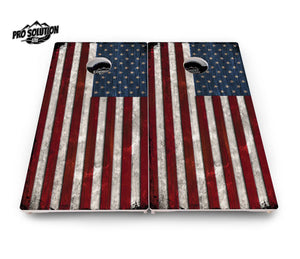 Rustic USA Flag Cornhole Boards - Pro Solution Lite Series by Cornhole Solutions, custom cornhole board detail photo 2