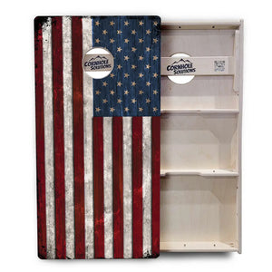 Rustic USA Flag Cornhole Boards - Professional Tournament Series by Cornhole Solutions, custom cornhole board detail photo 3