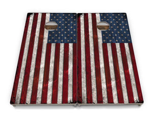 Rustic USA Flag Cornhole Boards - Professional Tournament Series by Cornhole Solutions, custom cornhole board detail photo 5