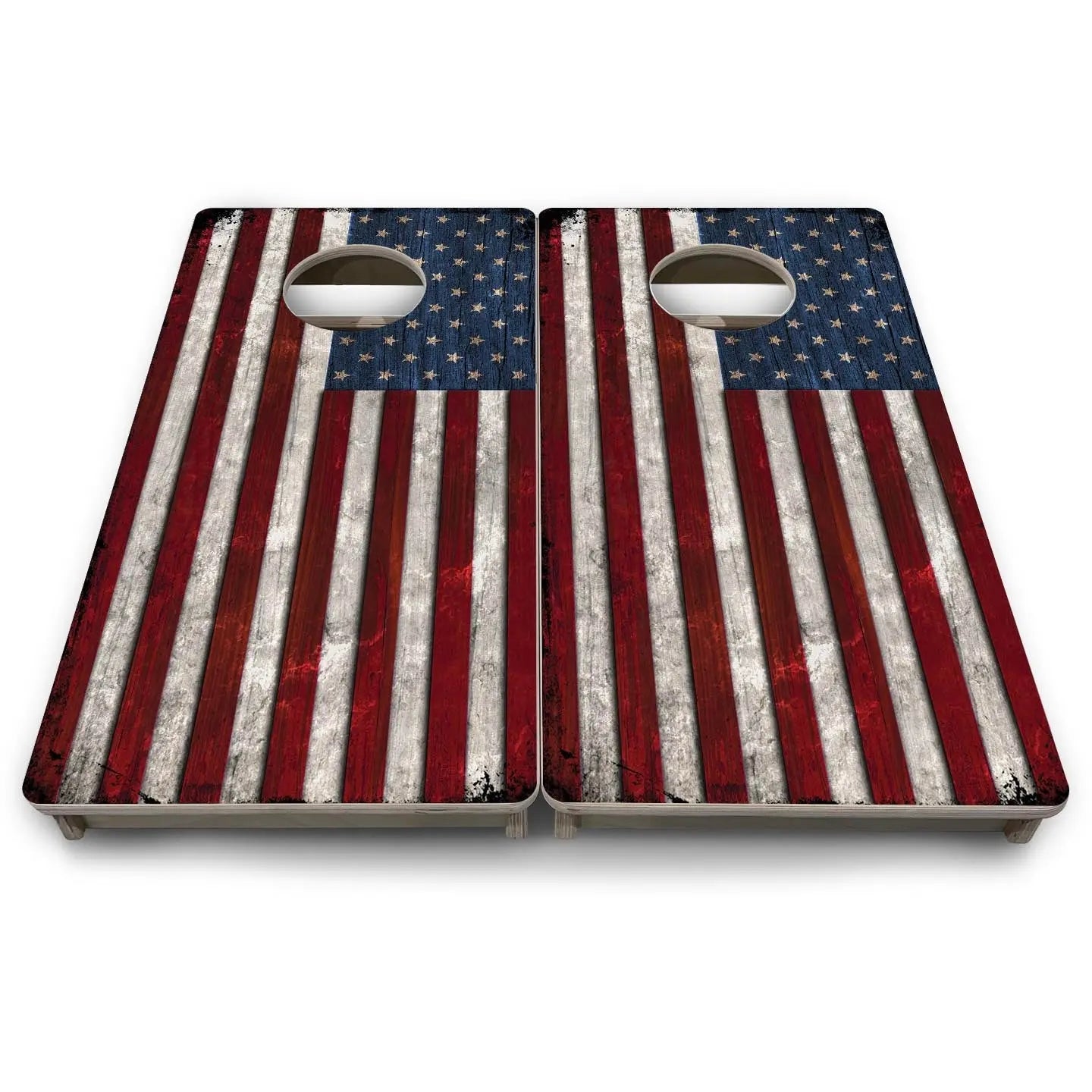 Rustic USA Flag - Mini or Vacation Size Cornhole Boards by Cornhole Solutions, custom cornhole board detail photo 9