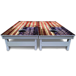 Rustic Wood Flag Cornhole Boards - All Weather Series by Cornhole Solutions, custom cornhole board detail photo 5