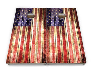 Rustic Wood Flag Cornhole Boards - Professional Tournament Series by Cornhole Solutions, custom cornhole board detail photo 4