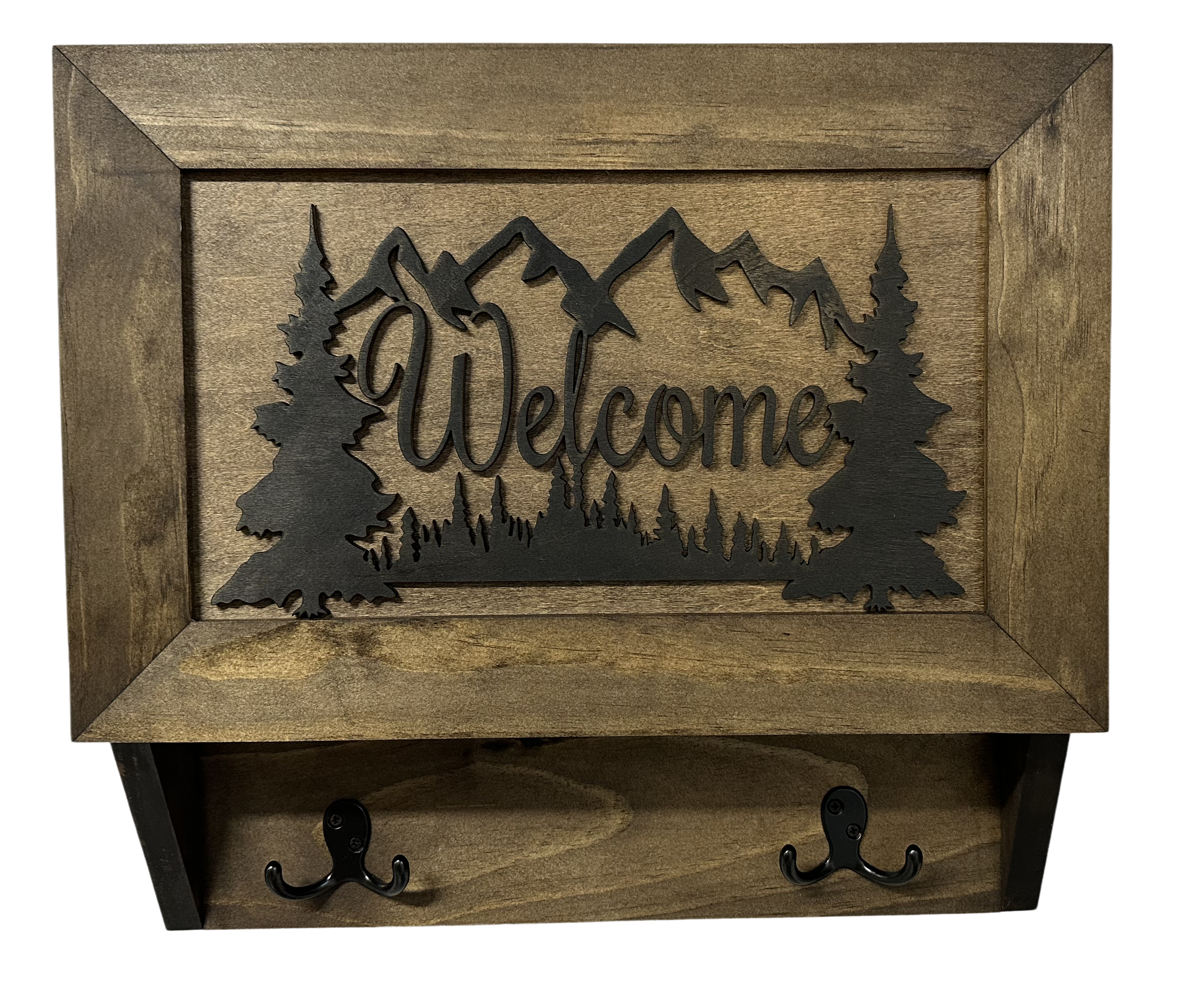 Rustic Mountain Welcome Wall-Mounted Gun Cabinet – Concealed Lockable Storage for Your Home by Bellewood Designs, security safes detail photo 2