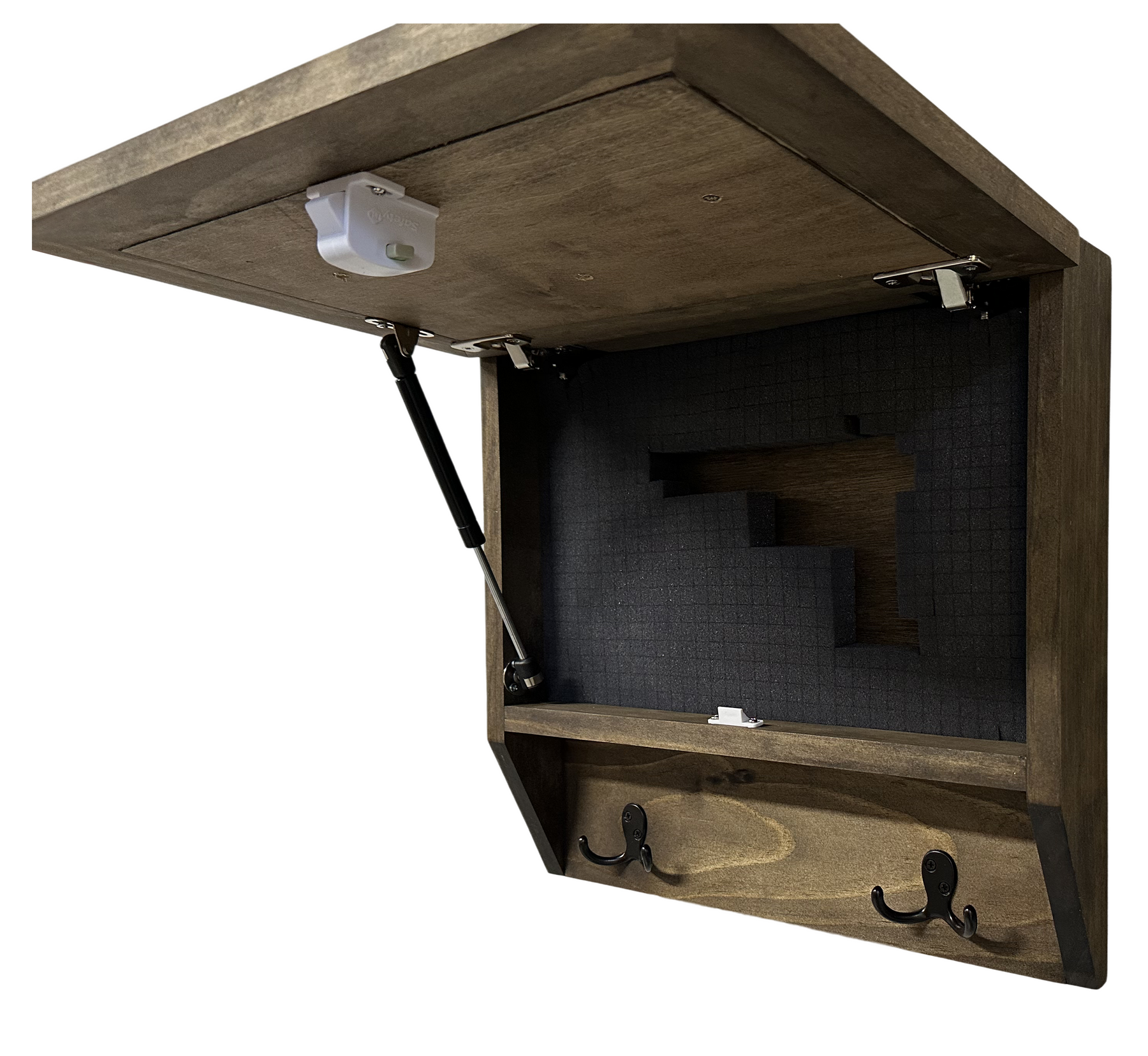 Rustic Mountain Welcome Wall-Mounted Gun Cabinet – Concealed Lockable Storage for Your Home by Bellewood Designs, security safes detail photo 9