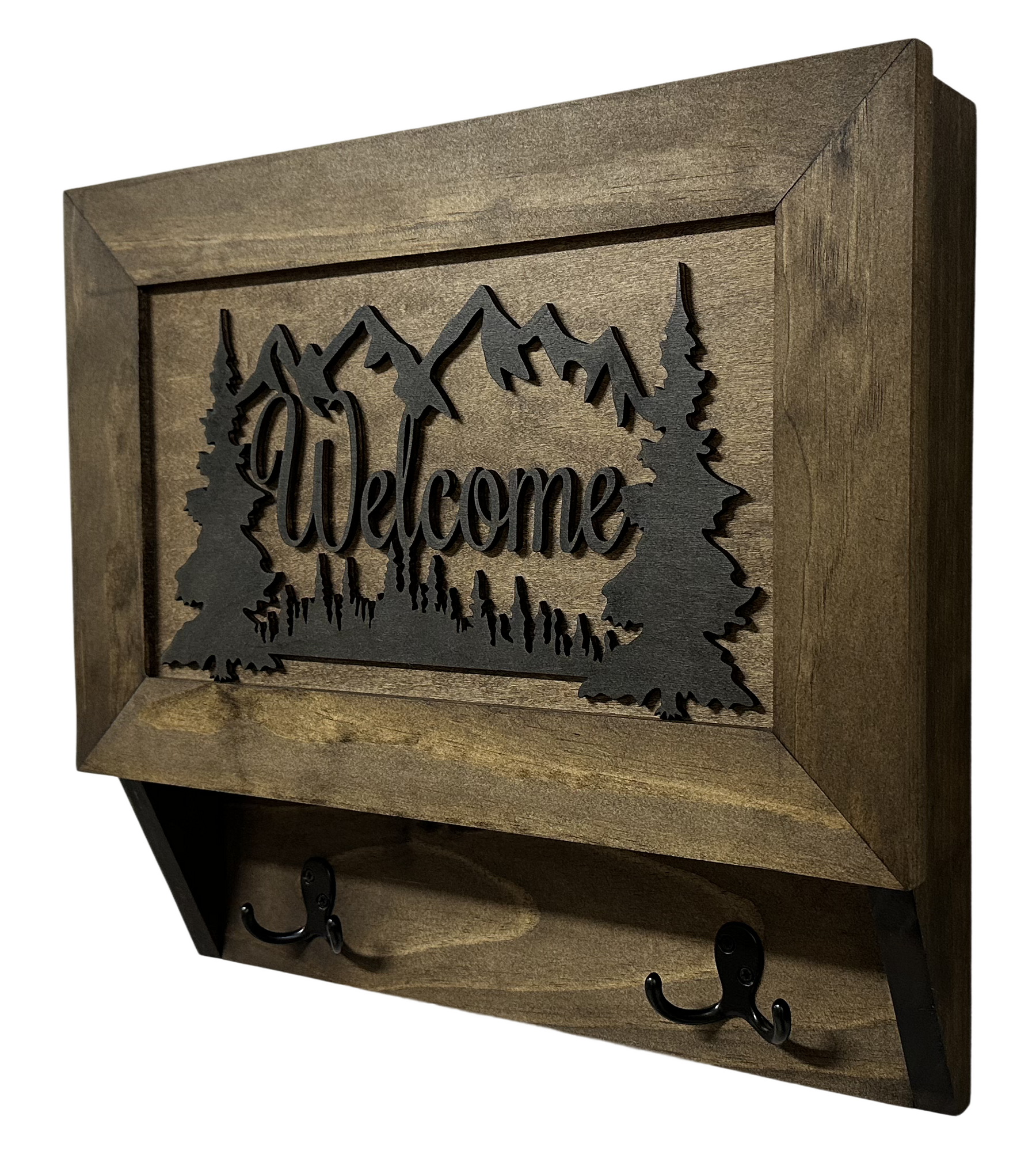 Rustic Mountain Welcome Wall-Mounted Gun Cabinet – Concealed Lockable Storage for Your Home by Bellewood Designs, security safes detail photo 7