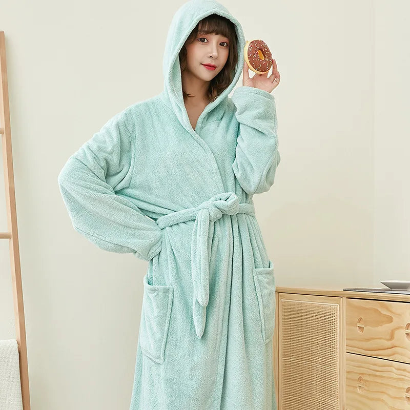 Hooded Coral Velvet Microfiber Robe by The Mississippi Mermaid Mercantile - view 8