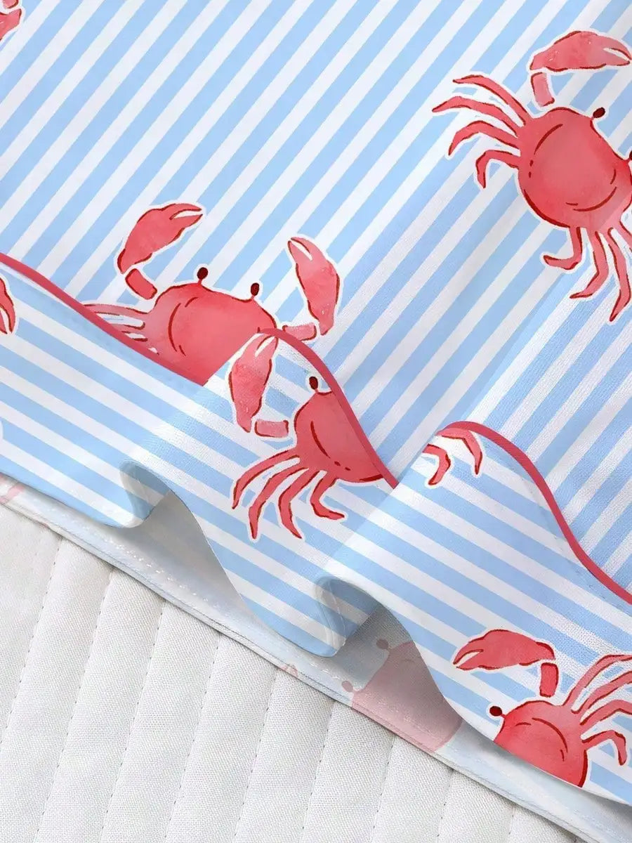 Crab Print Women's Pajama Set — Short Sleeve Top & Loose Shorts Loungewear by The Mississippi Mermaid Mercantile - view 6
