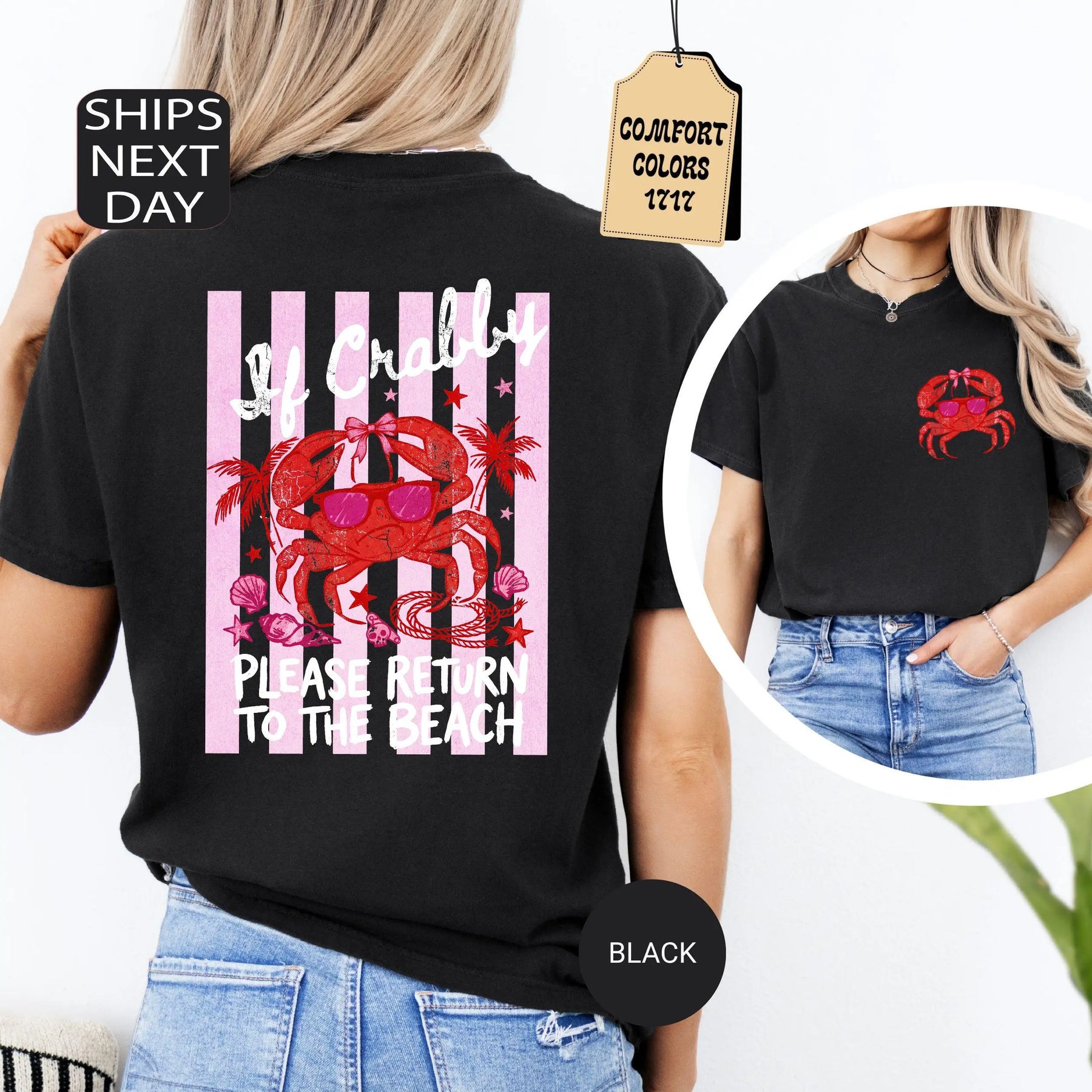If Crabby, Please Return to the Beach — Funny Crab Graphic Tee by The Mississippi Mermaid Mercantile - view 4