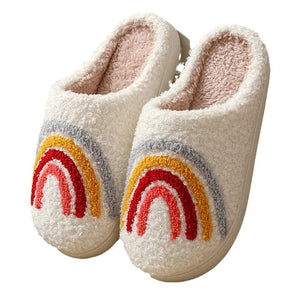 Rainbow & Mushroom Plush Women's Slippers — Cozy Furry Indoor House Shoes by The Mississippi Mermaid Mercantile - view 4
