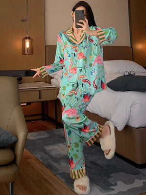 Silky Mermaid Print Long Pajama Set by The Mississippi Mermaid Mercantile - view 7