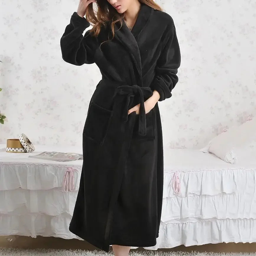 Fluffy Coral Fleece Kimono Robe by The Mississippi Mermaid Mercantile - view 7