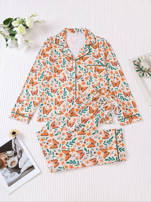 Monarch Butterfly & Floral Women's Pajama Set — Long Sleeve Top & Pants by The Mississippi Mermaid Mercantile - view 6