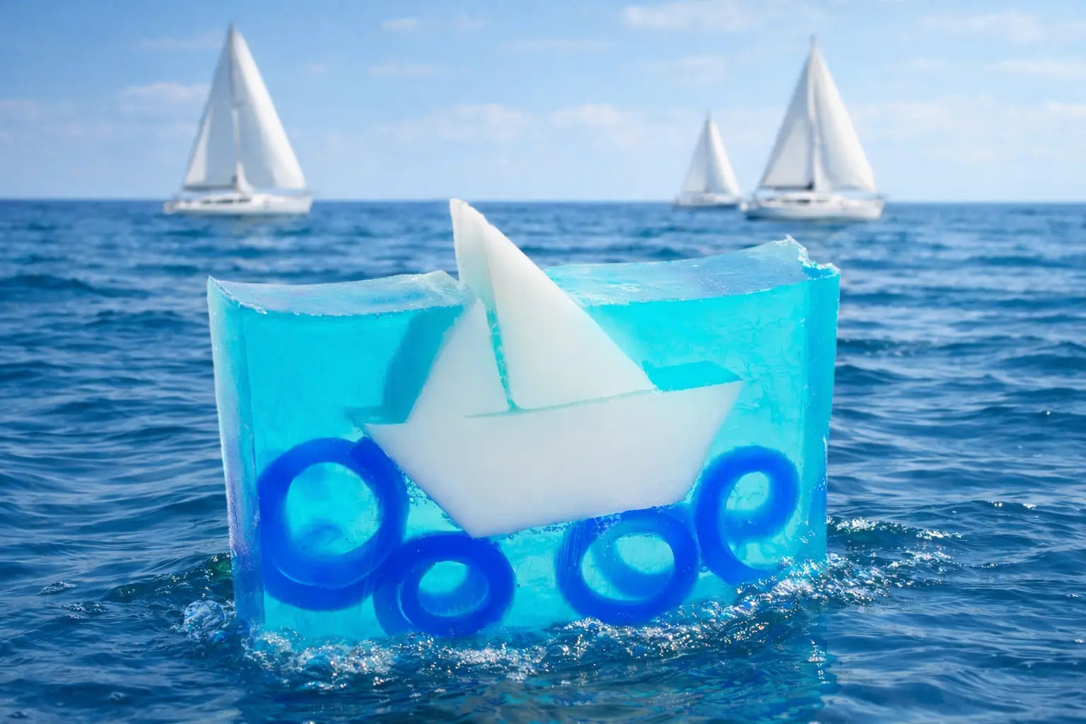 Sailboat Soap Slice 5.5 Oz. by Essential Journeys, natural skincare detail photo 2
